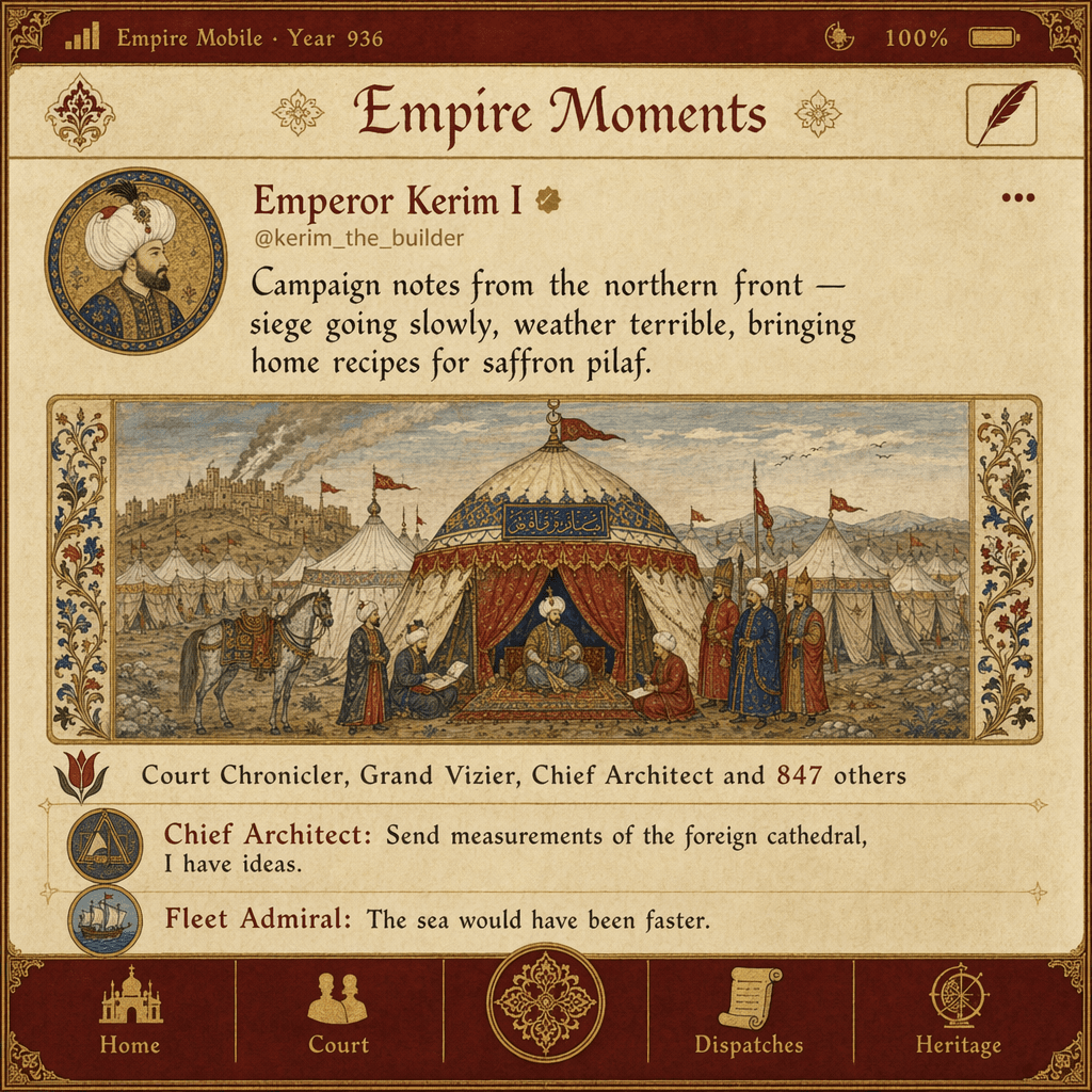 16th-century court social feed mockup generated with ChatGPT Images 2.0