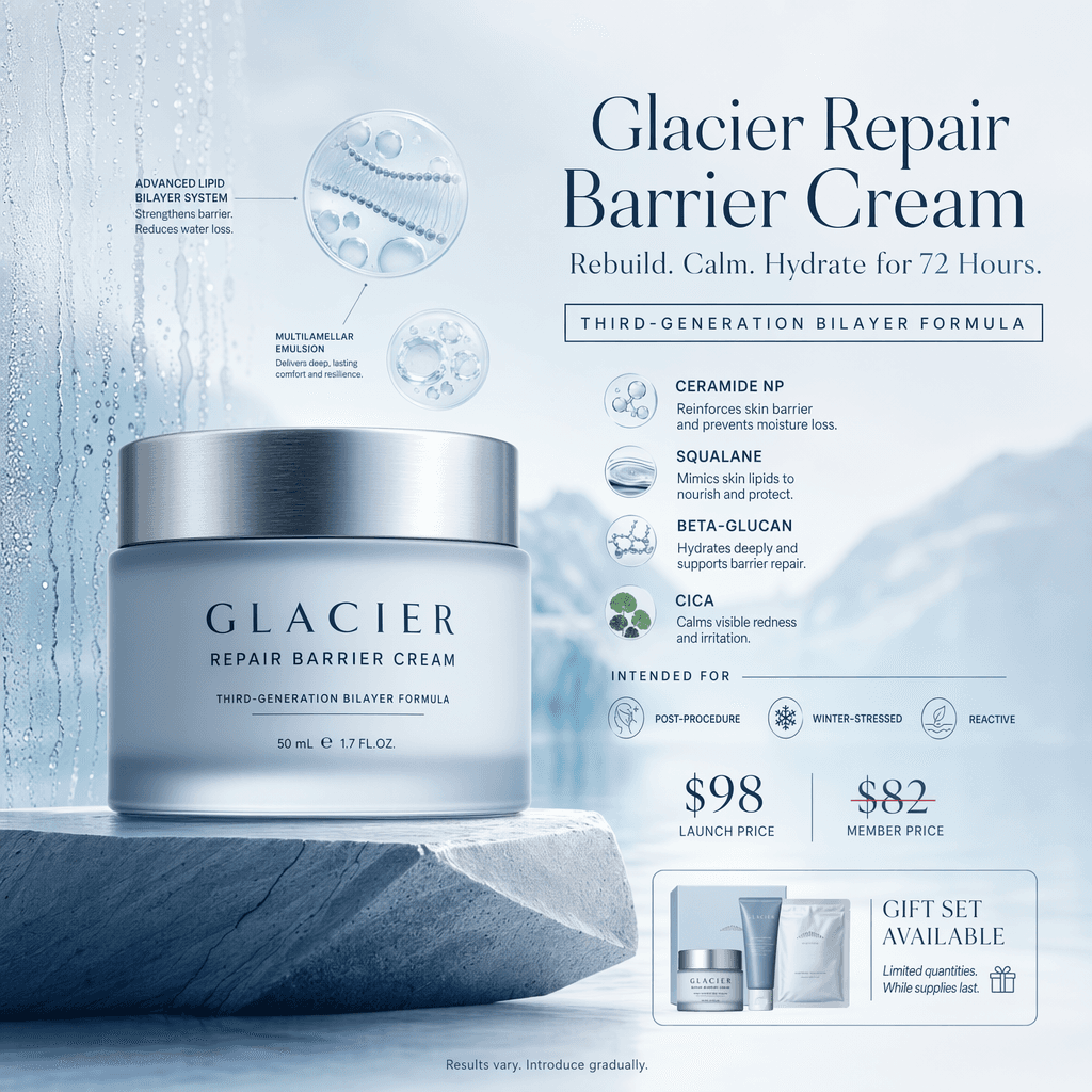 Clinical skincare hero poster generated with ChatGPT Images 2.0