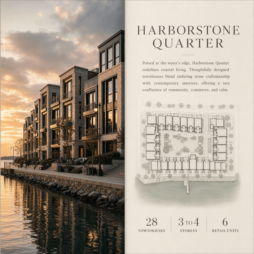 Waterfront real estate brochure spread generated with ChatGPT Images 2.0
