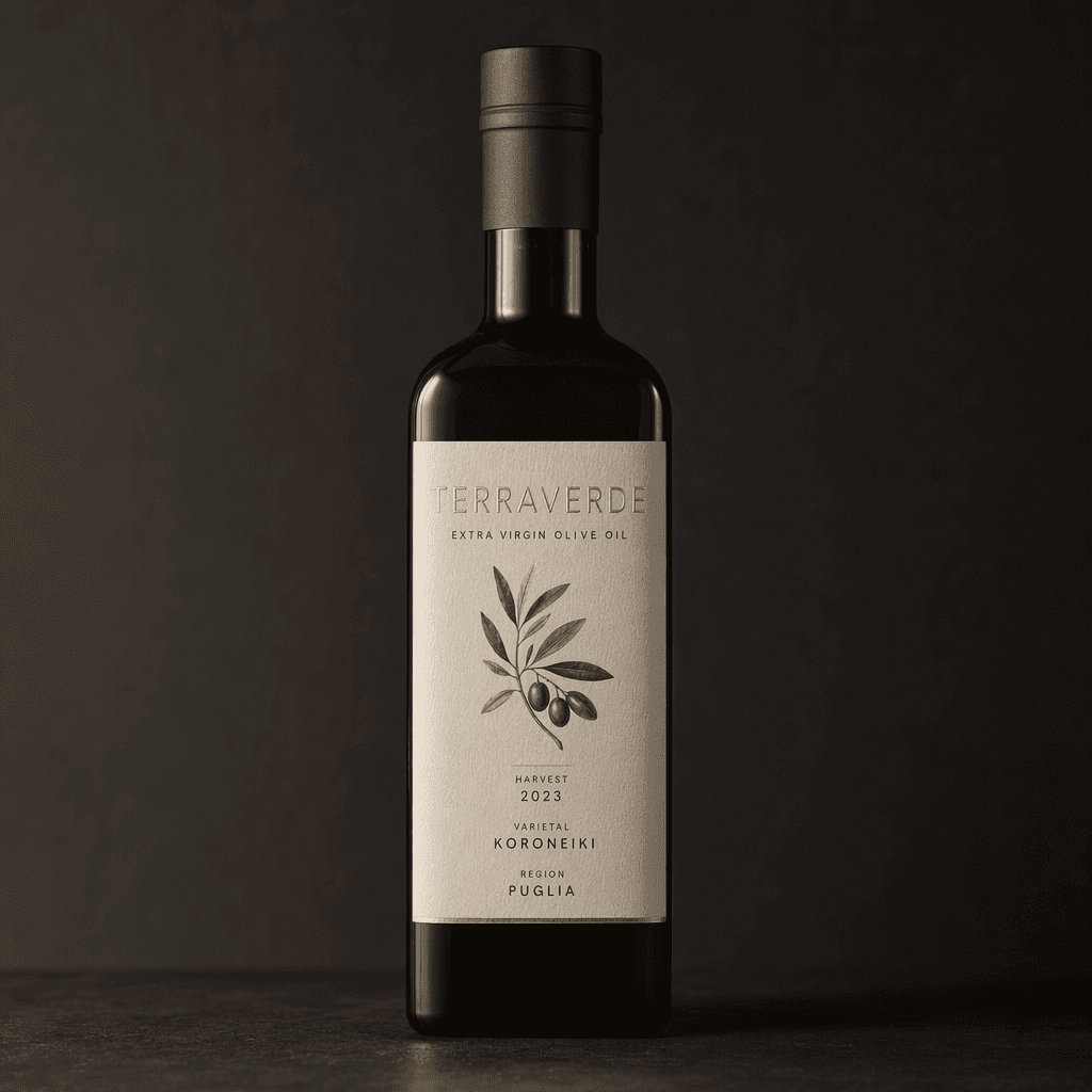 Minimal olive oil label mockup generated with ChatGPT Images 2.0