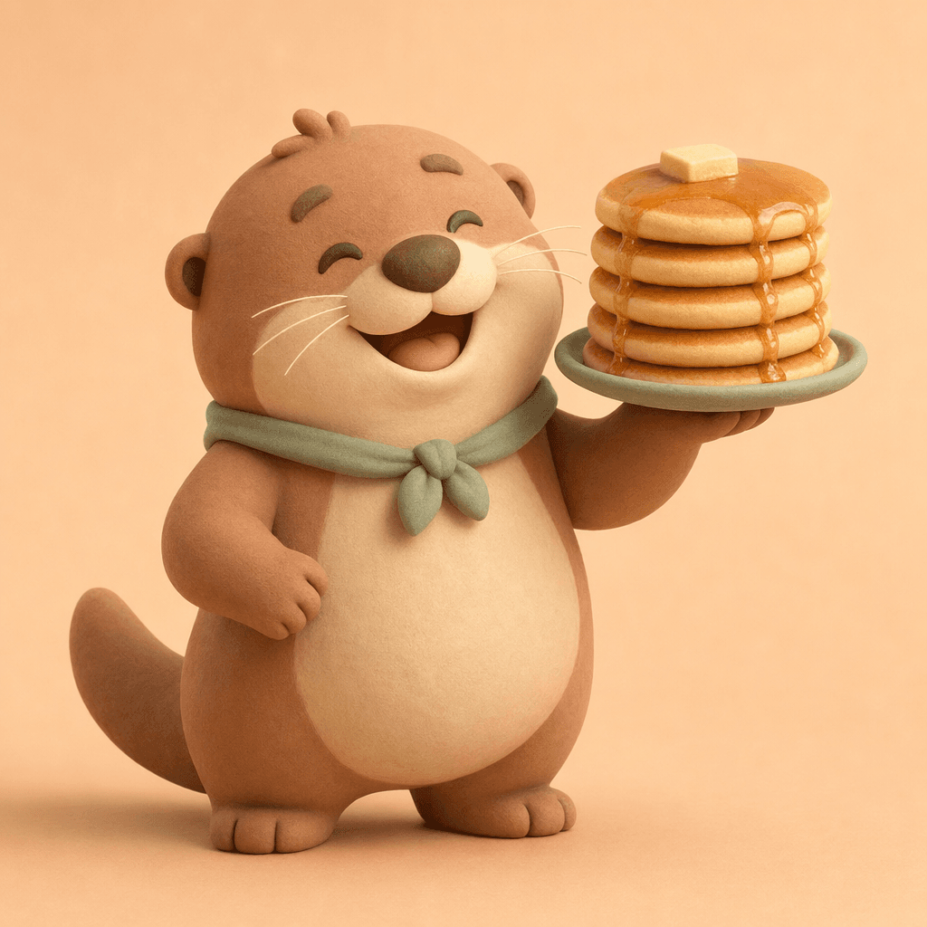 Clay otter mascot with pancakes generated with ChatGPT Images 2.0