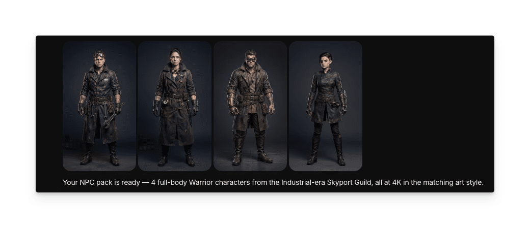 Complete NPC portrait pack showing six distinct characters in a consistent art style