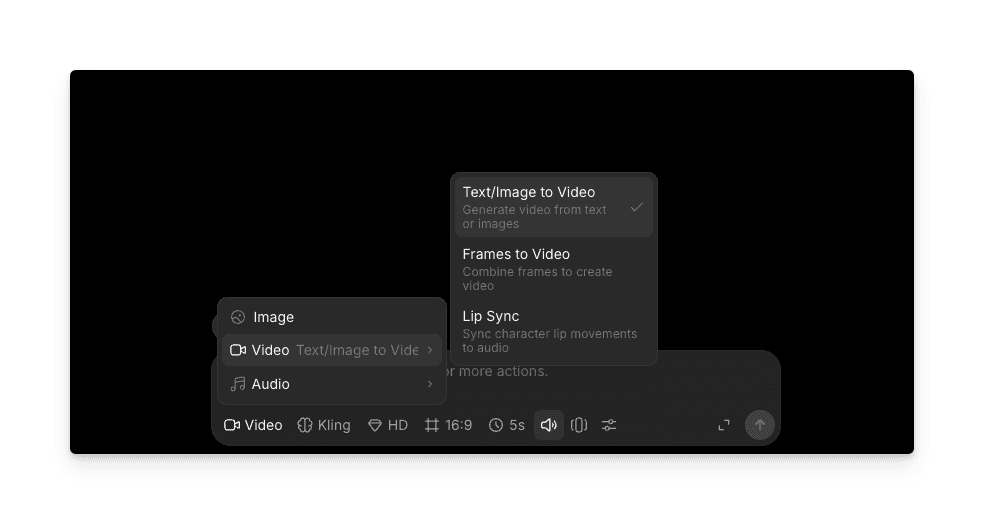 Switching to Video mode from the Morphic prompt bar