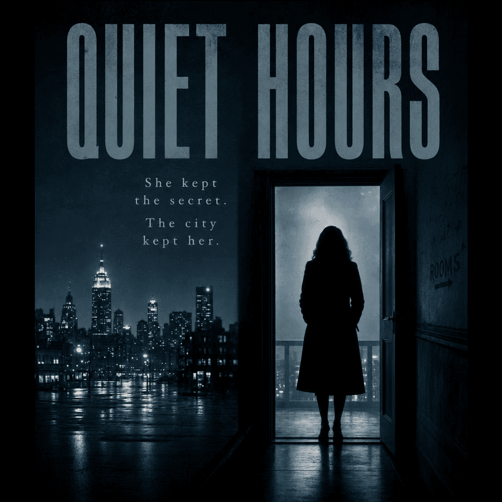 ChatGPT Images 2.0 text-heavy movie poster output: neo-noir poster for a film called Quiet Hours with title and tagline typography